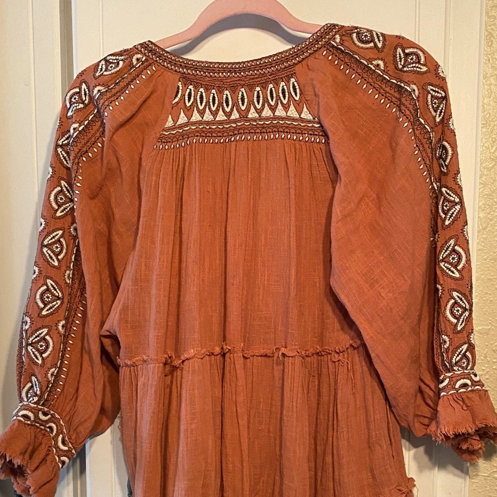 Free People Rust Embroidered Tunic - Picture 6 of 9